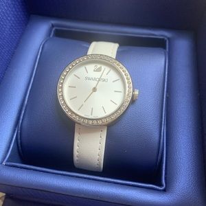 Swarovski Crystal White leather Watch